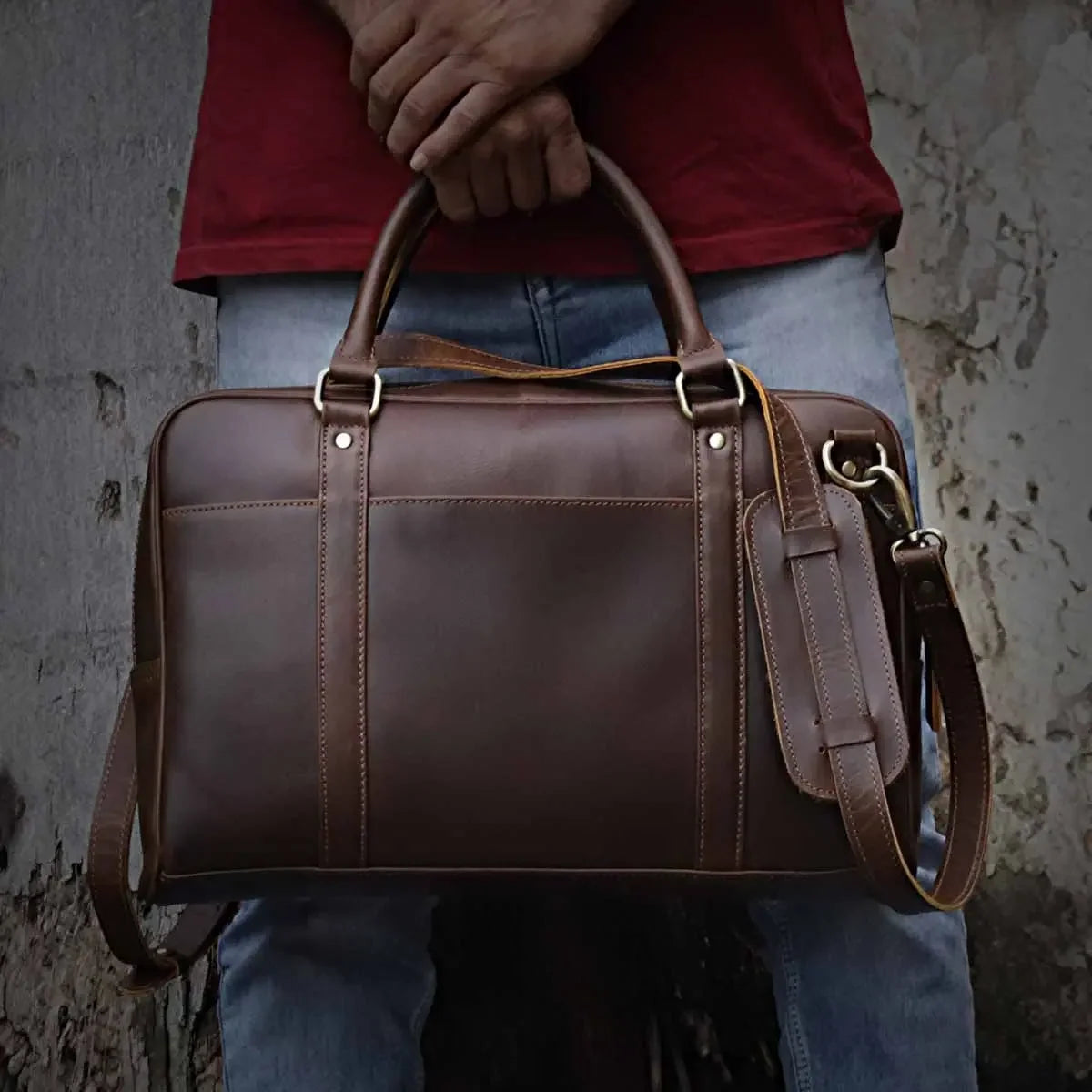 Jordan Buffalo Leather Briefcase