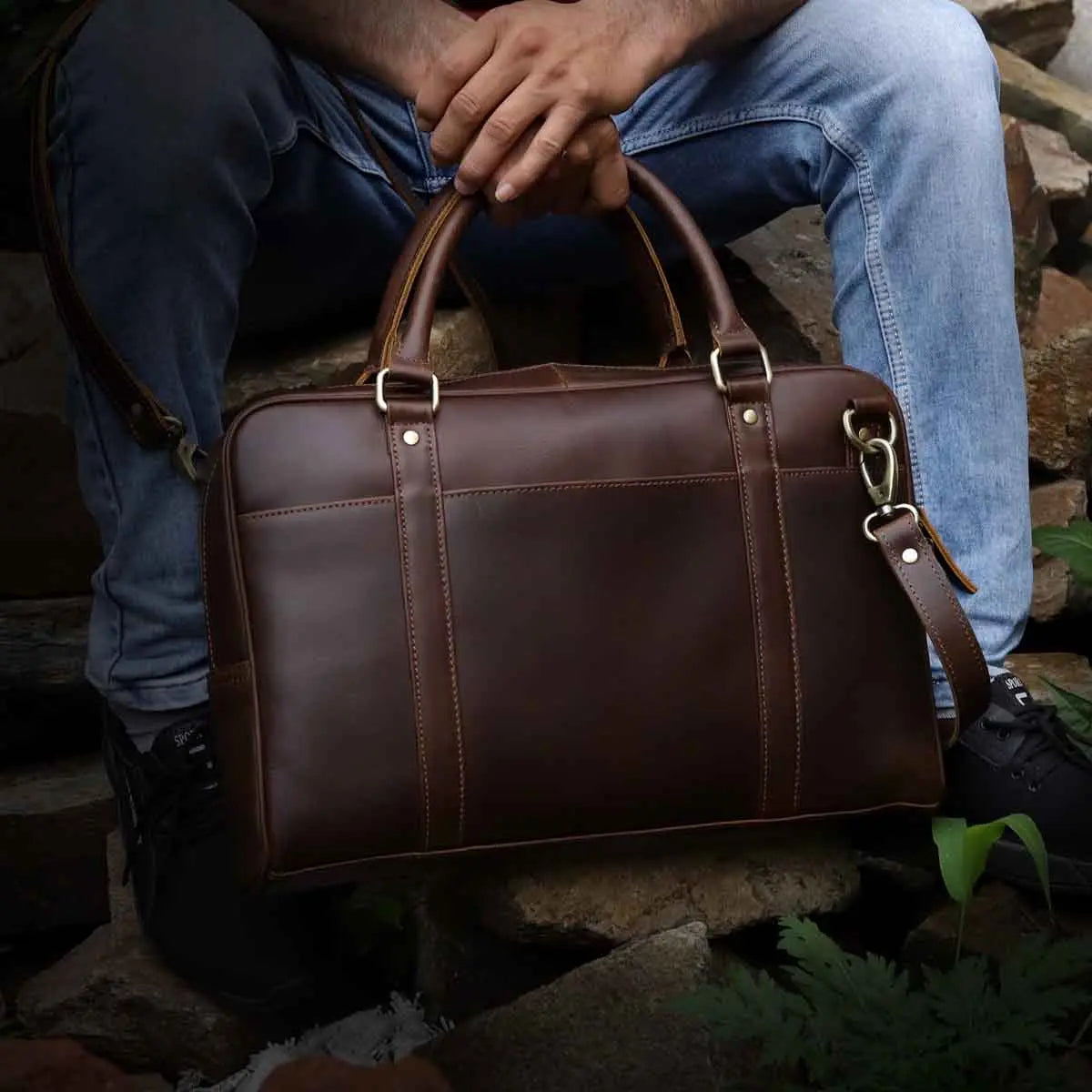 Jordan Buffalo Leather Briefcase