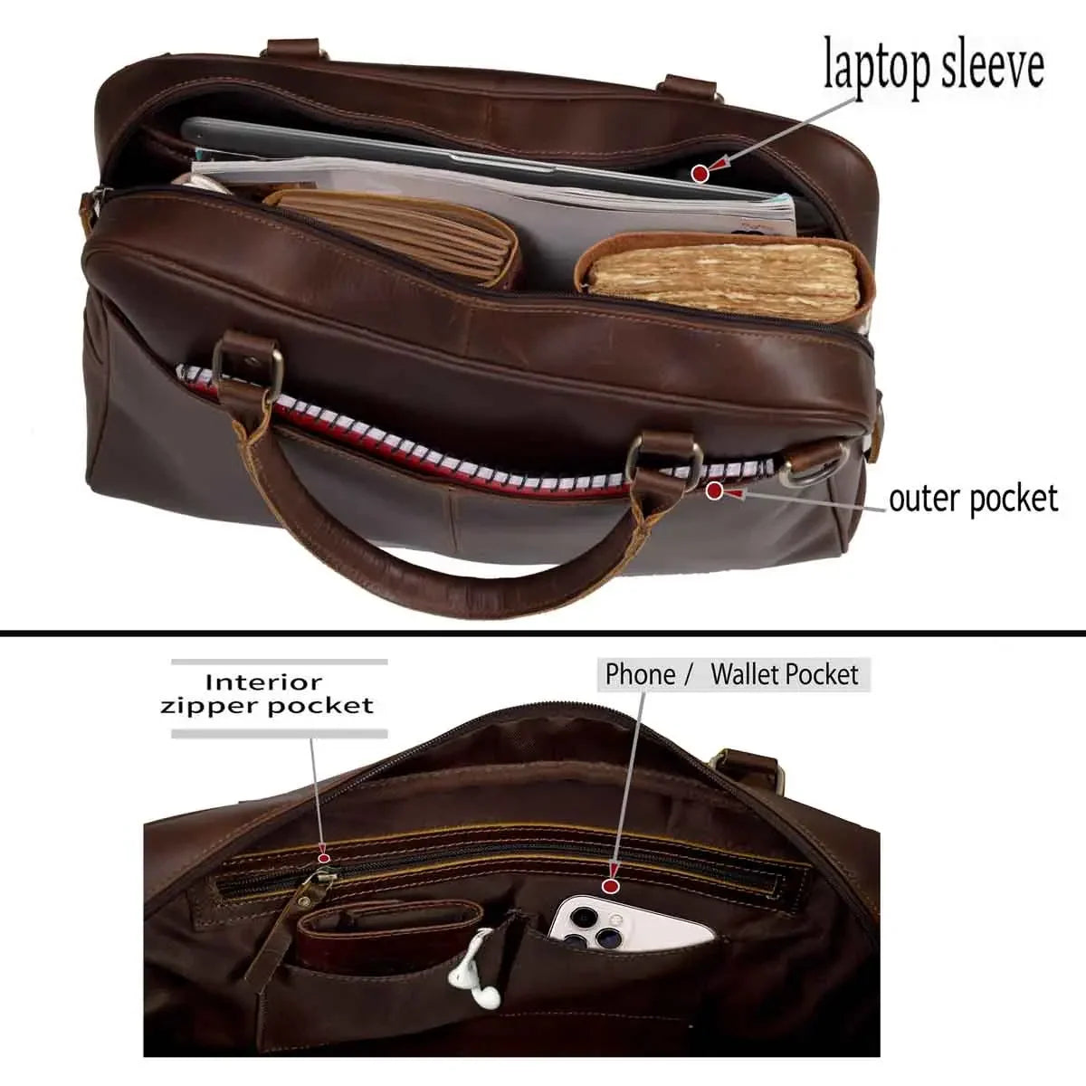 Jordan Buffalo Leather Briefcase