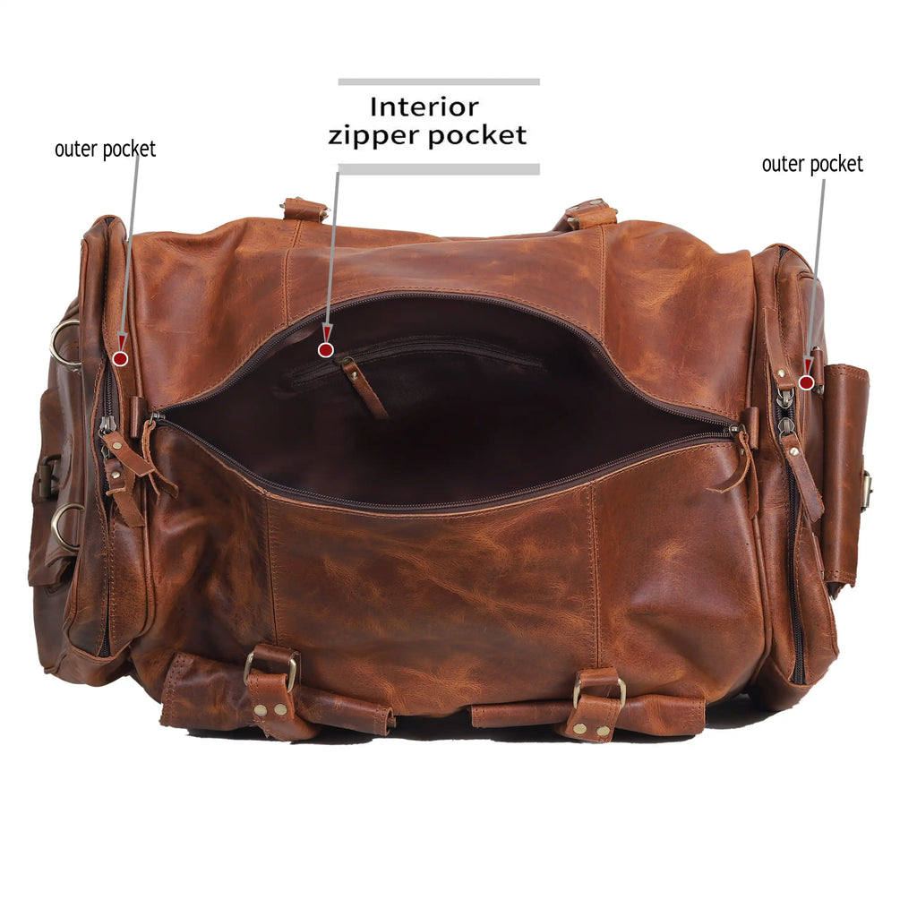 New Jersey Leather Duffel Bag - Tan