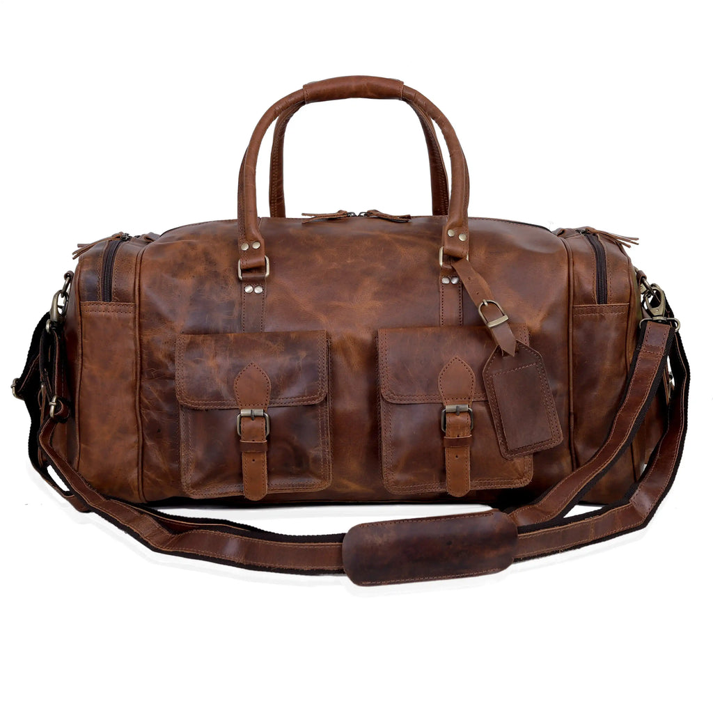 New Jersey Leather Duffel Bag - Tan