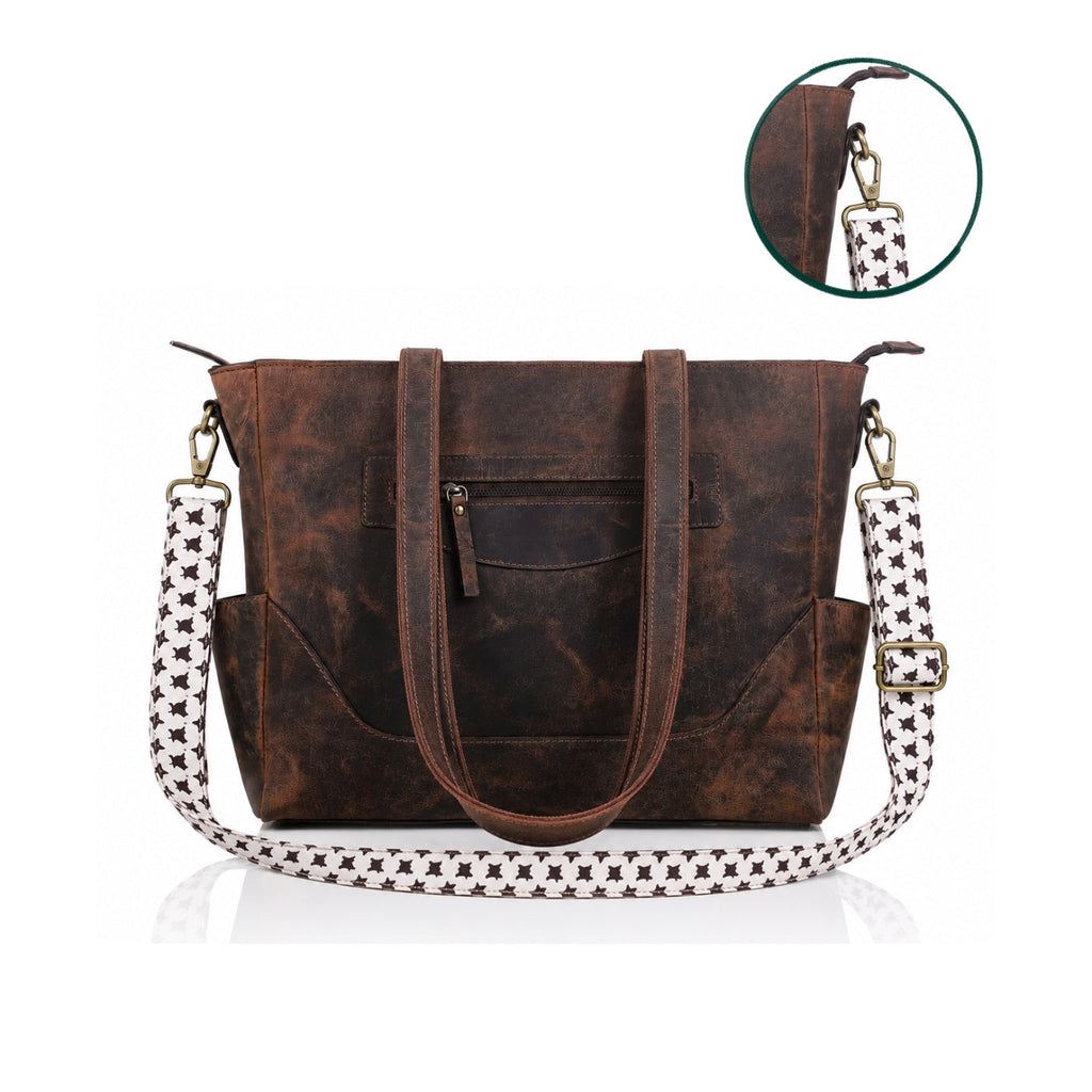 Portland Buffalo Leather Almost Perfect Tote Bag - Vintage Brown